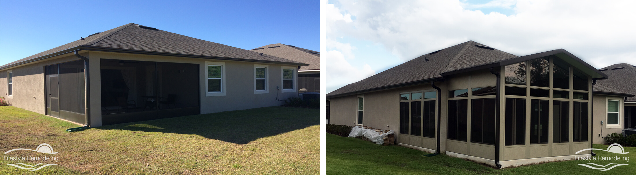 Gable Sunrooms Tampa Florida Before & After