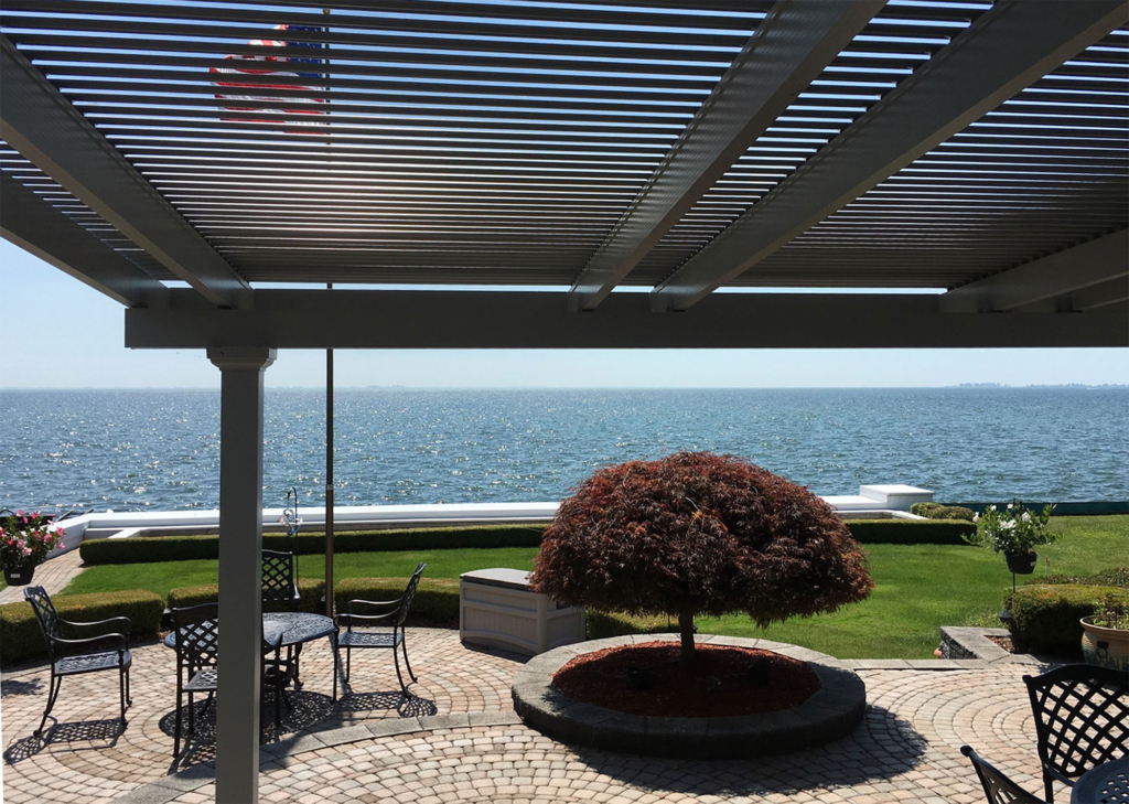 Pergola with water view