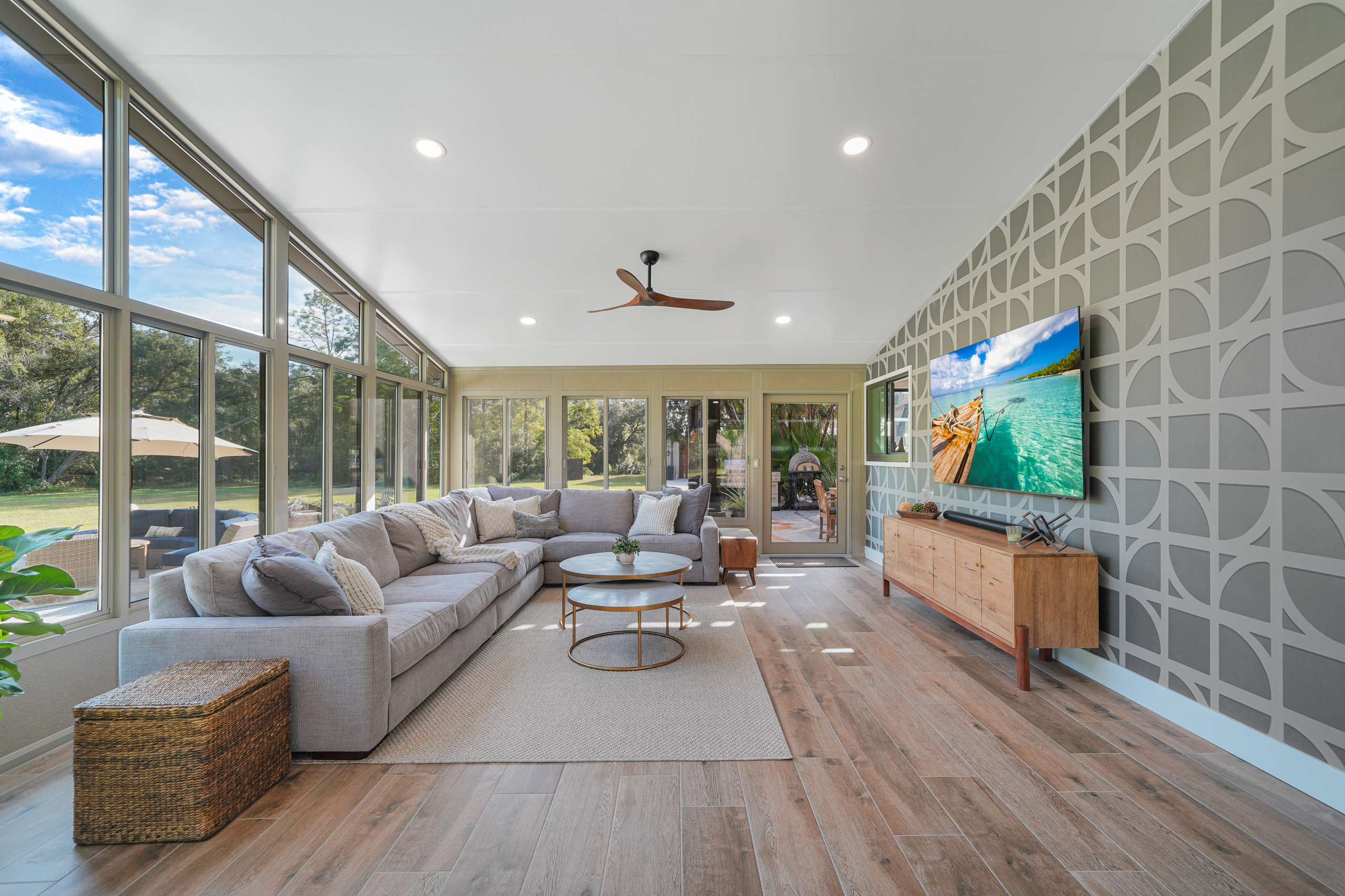 how much does sunroom cost with floor to ceiling views firepit patio furniture four season hvac